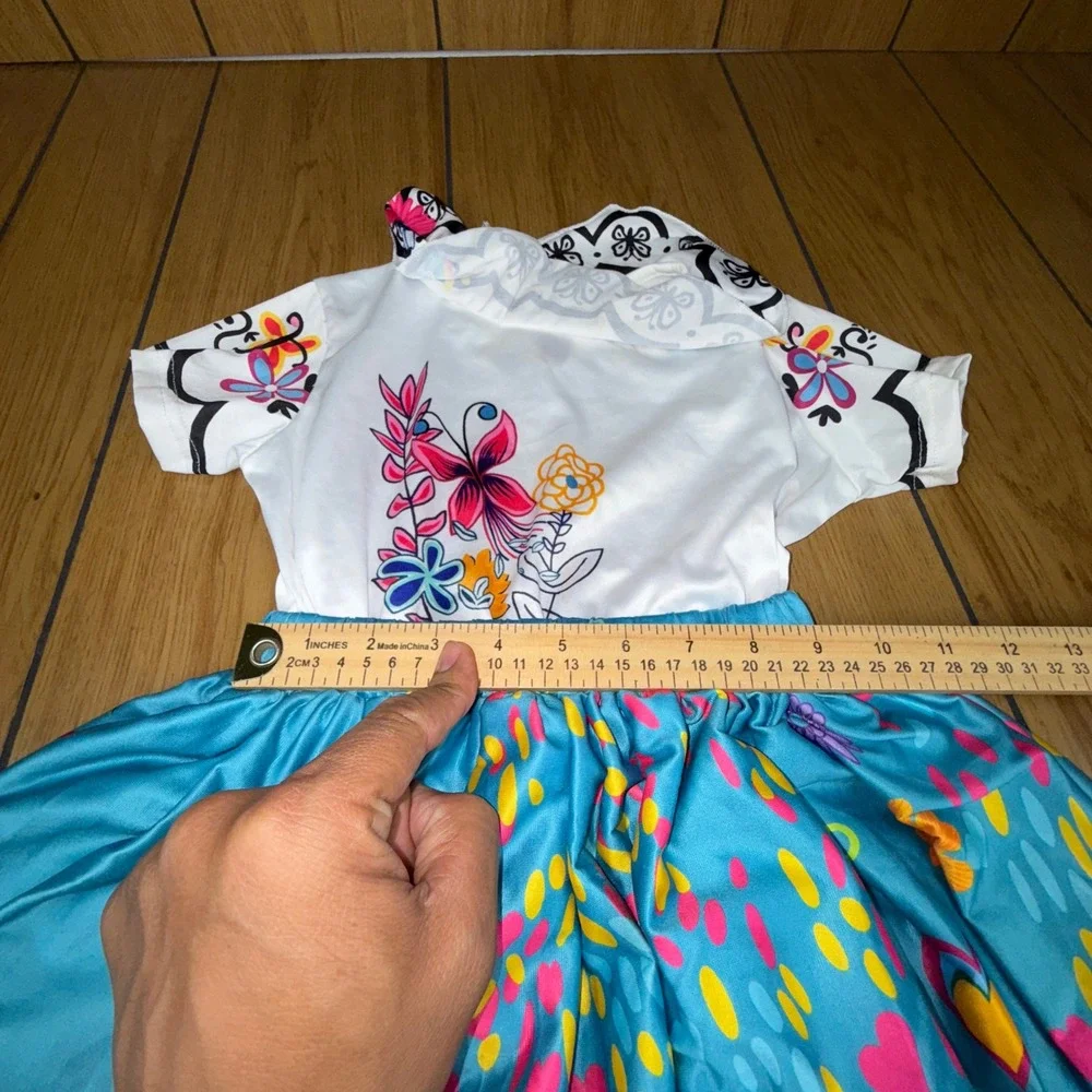 Tween Girls Encanto Mirabel Columbian Senorita Long Dress‎ Costume Size 10 140cm